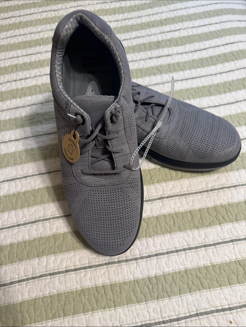 Johnston & Murphy Men's Gray Knit Lace-Up Athletic Sneakers